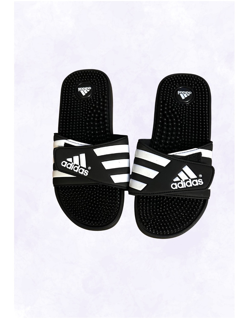 Adidas Men’s Black & White Slide Sandals Size 8